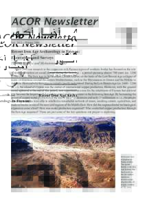 ACOR Newsletter Vol. 20.2—Winter 2008 Recent Iron Age Archaeology in Faynan: Excavations and Surveys Thomas E. Levy and Mohammad Najjar
