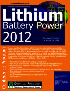 Lithium Battery Power knowledgefoundation.com 8th Annual International Conference