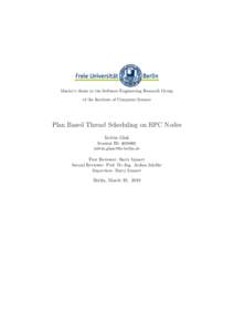 Plan Based Thread Scheduling on HPC Nodes