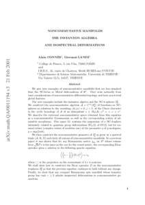 NONCOMMUTATIVE MANIFOLDS THE INSTANTON ALGEBRA arXiv:math.QAv3 21 FebAND ISOSPECTRAL DEFORMATIONS