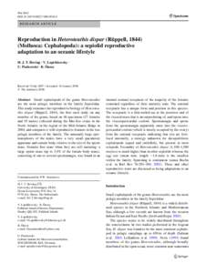 Mar Biol DOI[removed]s00227[removed]R ES EA R C H A R TI CLE  Reproduction in Heteroteuthis dispar (Rüppell, 1844)