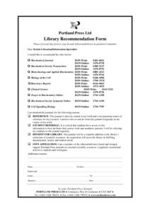 Microsoft Word - Library recommendation form Licensing.doc