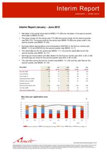 Interim Report JANUARY – JUNE 2012    Interim Report January – June 2012