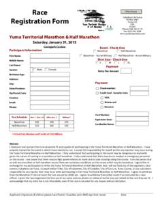 Race Registration Form Print Form Caballeros de Yuma PO Box 5987