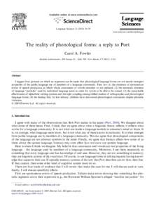 The reality of phonological forms: a reply to Port