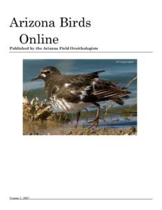 Arizona Birds 	 Online Published by the Arizona Field Ornithologists  Voume 2, 2007