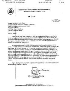 Letter from Stephen D. Page to Melanie A. Marty re: the Review of National Ambient Air Quality Standards (NAAQS) for Ozone