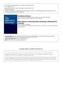 This article was downloaded by: [University of Illinois Library] On: 27 January 2011 Access details: Access Details: [subscription numberPublisher Routledge Informa Ltd Registered in England and Wales Registe