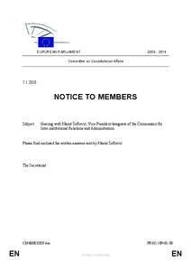 [removed]EUROPEAN PARLIAMENT Committee on Constitutional Affairs[removed]