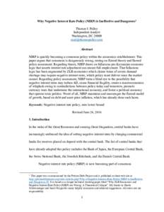 Microsoft Word - Negative Interest Rates - Non-Technical Paper - Published