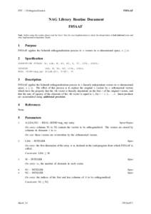 F05 – Orthogonalisation  F05AAF NAG Library Routine Document F05AAF
