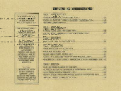 vini aperitivi our wine list is a selection of some of our favorite bottles from italy.