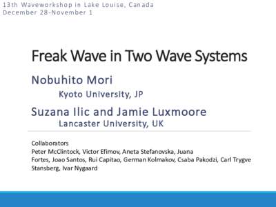 Multimodal distribution / Wave / Wave mechanics / Water waves