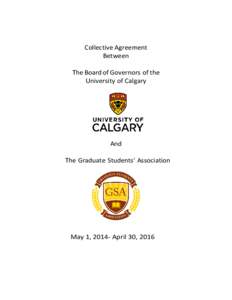 Collective Agreement Between The Board of Governors of the University of Calgary  And