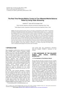 MATEC Web of Conferences 4 2 ,  ) DOI: m atecconf1 2  C Owned by the authors, published by EDP Sciences, 2016  The Real Time Remote Motion Control of Two Wheeled Mobile Balance