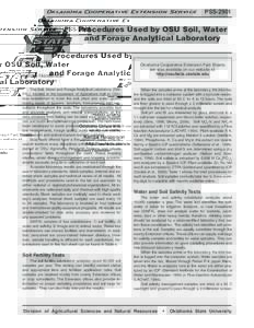 Oklahoma Cooperative Extension Service  PSS-2901 Procedures Used by OSU Soil, Water and Forage Analytical Laboratory