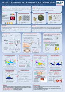 2011 High-Energy-Density-Physics Summer School. University of California, San Diego July 10 –16, 2011 Introduction: The interaction of shock waves with non uniform flows has been studied theoretically, numerically and 