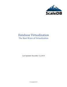 Database Virtualization The Next Wave of Virtualization Last Updated: December 12, 2014  © Copyright 2014