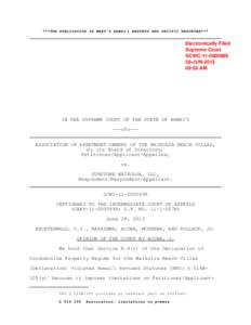 ***FOR PUBLICATION IN WEST’S HAWAI#I REPORTS AND PACIFIC REPORTER***  Electronically Filed Supreme Court SCWCJUN-2013