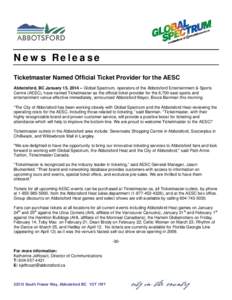 Microsoft Word[removed]Ticketmaster Named Official Ticket Provider for AESC