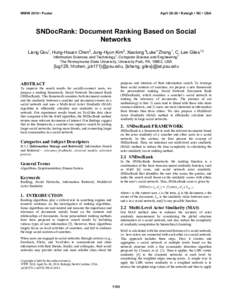 SNDocRank: document ranking based on social networks