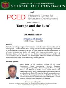 and  present a seminar on “Europe and the Euro” By