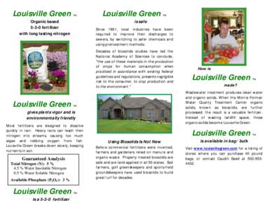 Louisville Green  TM Organic basedfertilizer