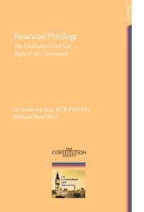 Report  Financial Privilege The Undoubted and Sole Right of the Commons?
