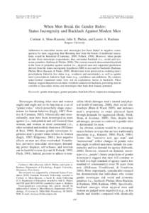 Psychology of Men & Masculinity 2010, Vol. 11, No. 2, 140 –151 © 2010 American Psychological Association/$12.00 DOI: a0018093