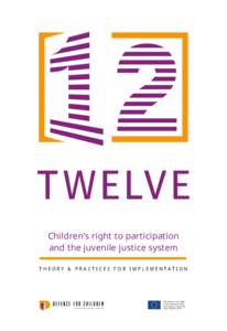 Children’s right to participation and the juvenile justice system THEORY & PRACTICES FOR IMPLEMENTATION This project is co-founded by the Fundamental Rights