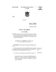 No. 10 of[removed]The Caribbean Court of Justice Act, [removed]