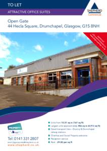 TO LET ATTRACTIVE OFFICE SUITES Open Gate 44 Hecla Square, Drumchapel, Glasgow, G15 8NH on uk