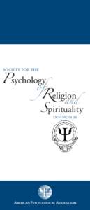 SOCIETY FOR THE  Psychology of  Religion