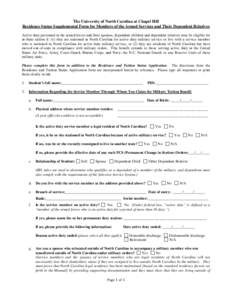 Revised Residence Form -- Active Military or Dependent RelativesDOC