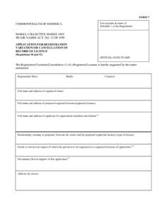 Microsoft Word - Form 7 - Application for variation or cancellation of record of licence.doc