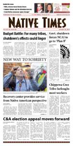 Inside this issue: • NCAI, veterans honor Dusten Brown • Column: Natives and the Affordable Care Act • Creek Nation announces ‘game changer’ Independent & Native Owned