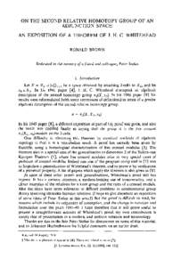 ON THE SECOND RELATIVE HOMOTOPY GROUP OF AN ADJUNCTION SPACE: AN EXPOSITION OF A THEOREM OF J. H. C. WHITEHEAD RONALD BROWN  Dedicated to the memory of a friend and colleague, Peter Stefan
