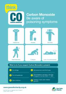 Carbon Monoxide Be aware of poisoning symptoms Headaches