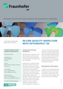 OptoInspect 3D: Measurement Technology for Geometric Quality Inspection, Fraunhofer IFF Magdeburg Project Information