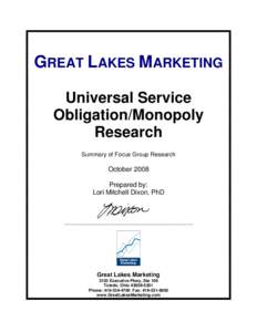 Microsoft Word - Great Lakes Marketing Report - USO Research.doc