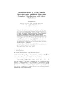 Supraconvergence of a Non-Uniform Discretisation for an Elliptic Third-Kind Boundary-Value Problem with Mixed Derivatives Etienne Emmrich Technische Universit¨