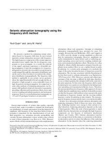 GEOPHYSICS, VOL. 62, NO. 3 (MAY-JUNE 1997); P. 895–905, 14 FIGS., 2 TABLES.  Seismic attenuation tomography using the