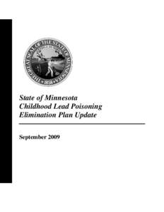 State of Minnesota 2010 Childhood Lead Poisoning Elimination Plan Update[removed]