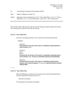6JSC/Music/1/Sec final February 10, 2014 page 1 of 3 To:  Joint Steering Committee for Development of RDA
