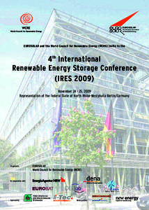 EUROSOLAR The European Association for Renewable Energy EUROSOLAR and the World Council for Renewable Energy (WCRE) invite to the