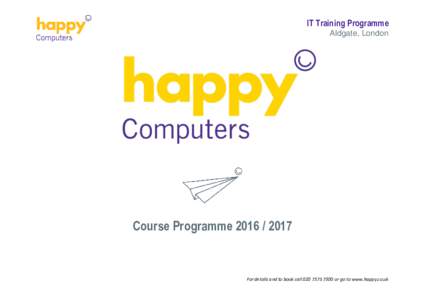IT Training Programme Aldgate, London p  Course Programme