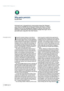 COVER STORY: Research  Why pain persists By Janet Keast S