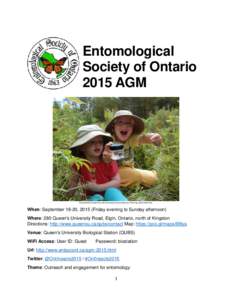 Entomological Society of Ontario 2015 AGM Reed and Iris Fitzsimmons with an anonymous bumble bee. Photo by Jay Fitzsimmons.