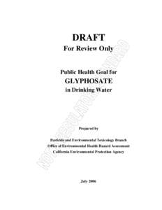 Draft PHG for Glyphosate in drinking water)
