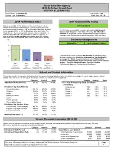 Texas Education AgencySchool Report Card SOUDER ELDistrict Name: EVERMAN ISD Campus Type: Elementary